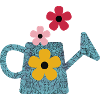 Watering can with flowers