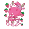 Kawaii Cow Strawberry Milk Anime
