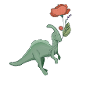 sweet dinosaur with flower