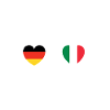 Allemagne et Italie Drapeaux italiens