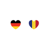 Germany and Romania Romanian flags