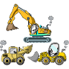 Excavator construction site