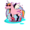 Pinkes Pferd - Einhorn