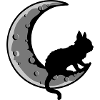 Sickle Moon Black Cat