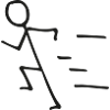Stick figure marathon runner triathlete