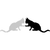 2 cute cats silhouette