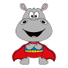 NILPFERD - FLUSSPFERD - HIPPO - SUPERHELD - TIER