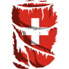 Flagge der Schweiz, zerrissener Stoffeffekt