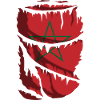 Flagge Marokkos, getragener Stoffeffekt