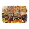 Barcelone Espagne Aquarelle Sketch Illustration