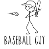 Baseball Fan Stick Figure Man