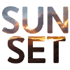 Sunset lettering with sunset