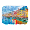 Copenhague Danemark Aquarelle Sketch Illustration