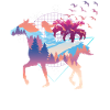 Pferdeliebendes Mädchen Vaporwave