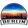 Berlin Skyline Retro Sun lettrage
