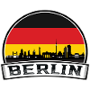 Berlin Skyline Retro Sun lettrage