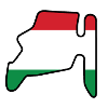Hungary Race Track with Flag