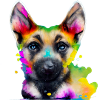 Schäferhund in Bunt