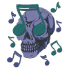Hipster Skull Skull Music Note Sunglasses