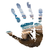 Handprint with beach motif