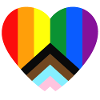 Herzförmige LGBT-Progressive-Pride-Flagge
