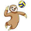 Sloth Volleyball Player Volleyball