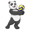 Panda Volleyball Player Volleyball