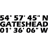 Coordonnées de Gateshead