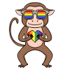 LGBT Animal Monkey Rainbow