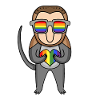 LGBT Animal Monkey Monkey Rainbow