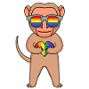 LGBT Animal Monkey Macaques Rainbow