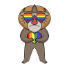 LGBT Animal Monkey Mandrill Rainbow