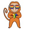 LGBT Animal Monkey Rainbow