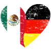 Mexico Germany Grunge Flag Heart