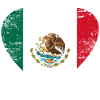 Mexico Grunge Flag Heart