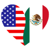 USA Mexico Flag Heart