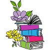 Books with flowers