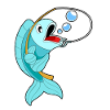 Fish with fishing rod