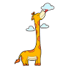 Giraffe with clouds