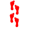 red right foot walk