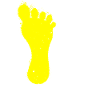 yellow right foot