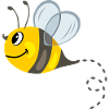 Happy funny bee