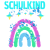 Schulkind Glitzer Regenbogen Einschulung