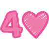40th Birthday Heart