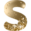 Customizable Monogram S Gold Glitter