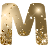 Customizable Monogram M Gold Glitter