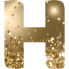 Customizable Monogram H Gold Glitter