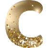 Customizable Monogram C Gold Glitter