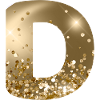 Customizable Monogram D Gold Glitter