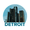 Detroit City Skyline Badge